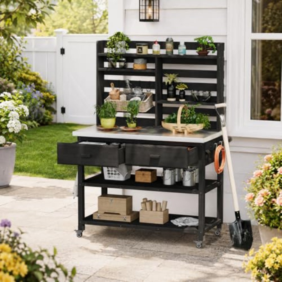 Woodworking Work Table - Banco da giardinaggio per esterni con