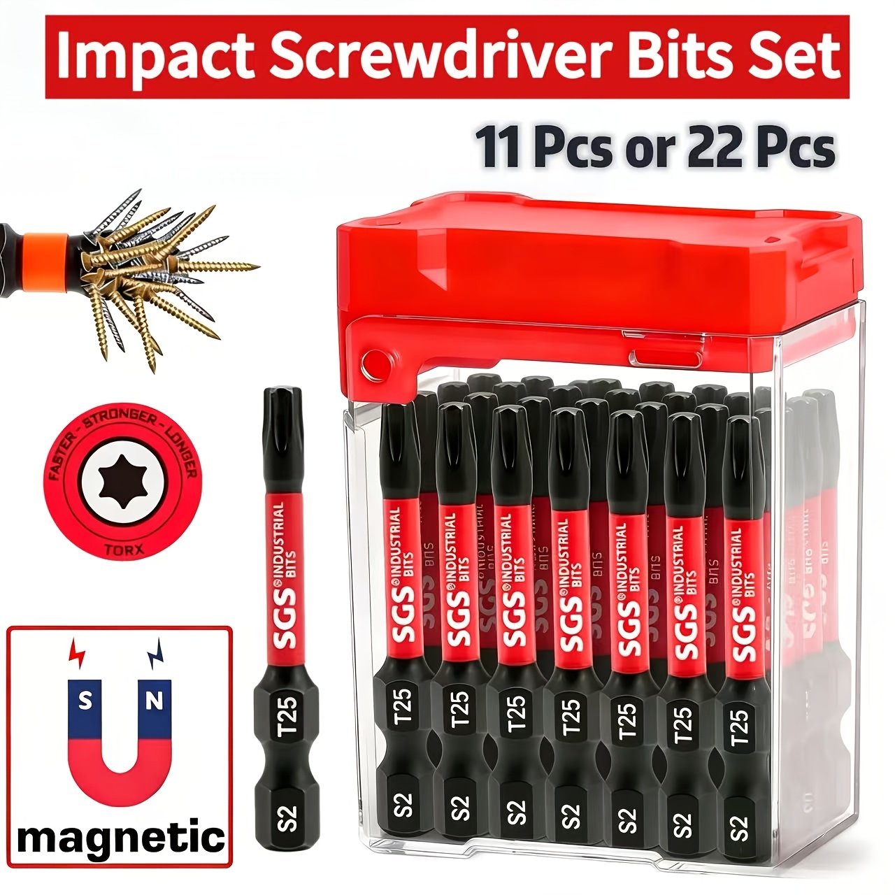 Woodworking Asmr - Set di 11/22 punte magnetiche Torx