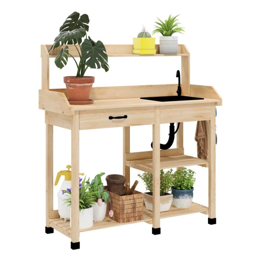 Woodworking Work Table - Tavolo da giardinaggio in legno con